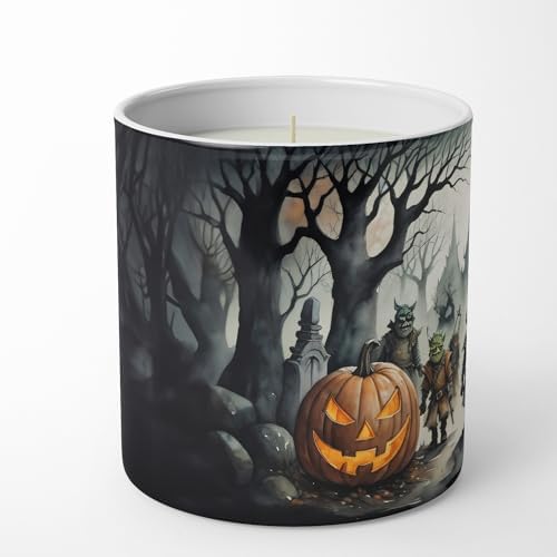 Caroline's Treasures DAC2262CDL Orcs Spooky Halloween Decorative Soy Candle Nature Soy Wax Essential Oil Home Decor Ideal for Bedroom Kitchen Bath Office Gift, 10 oz