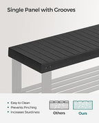 SONGMICS Shoe Rack Bench, 3-Tier Bamboo Entryway Bench, 35.2 Inches Width