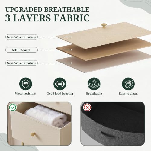 7 Drawer Dresser for Bedroom, Fabric Storage Drawer Unit