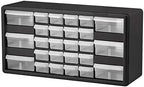 Akro-Mils 26-Drawer Plastic Storage Cabinet, 20"W x 6"D x 10"H, Black