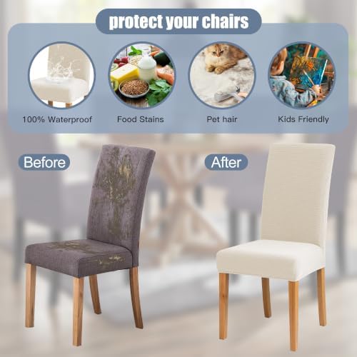 BIETYONE Waterproof Dining Chair Covers, Stretch Seat Protector, Washable