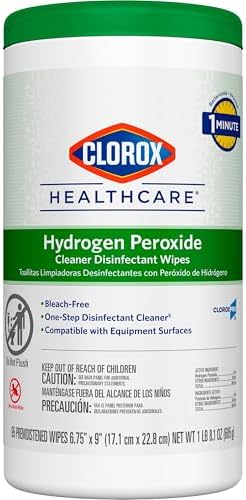 Clorox Healthcare Hydrogen Peroxide Cleaner Disinfectant Wipes, 6.75" x 9", 95 Count (Package May Vary)