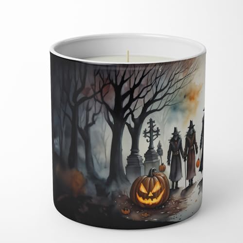 Caroline's Treasures DAC2243CDL Vampires Spooky Halloween Decorative Soy Candle Nature Soy Wax Essential Oil Home Decor Ideal for Bedroom Kitchen Bath Office Gift, 10 oz