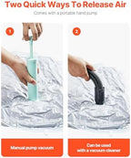 VEVOR Vacuum Storage Bags, 20 Pack Space Saver Seal Bag(4 Jumbo/4 Large/4 Medium/4 Small/4 Roll), Compression Airtight Zipper Space Bags with Hand Pump, for Cloth, Bedding, Blanket, Pillow, Travel