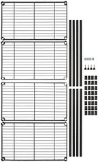 Amazon Basics 4-Shelf Steel Wire Storage Shelves for Garage, Adjustable Metal Shelving Unit, 200 lbs Per Shelf, 23.2" W x 48" H x 13.4" D, Black