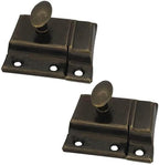 QCAA Oval Turn Cabinet Latch, for Cupboard & Other Furniture, Antique Brass - Image 2