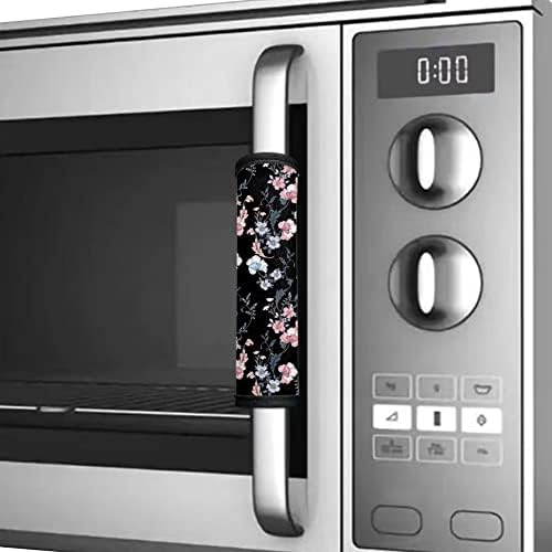 3 Pair of Floral Fridge Door Handle Covers Oven Refrigerator Door Handle Cover, Keep Fingertips Dust Food Stains Decor Protector Microwave Oven with Handle