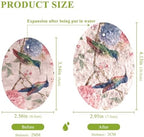 Dish Sponge 3Pcs Kitchen Sponges Non-Scratch Soft Expandable Washing Dishes Stain Odor Resistant Cellulose Sponges Packs for Dish Bathroom Household Watercolor Hummingbirds Hydrangeas - Image 2
