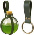 SUMGOGO Dark Magic Cork Potion Bottle Halloween Cosplay Ren Faire Witch Props Costume Accessories Round Potion Glass for Party DIY (1-Green)