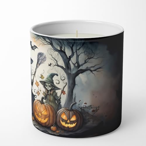 Caroline's Treasures DAC2285CDL Witches Spooky Halloween Decorative Soy Candle Nature Soy Wax Essential Oil Home Decor Ideal for Bedroom Kitchen Bath Office Gift, 10 oz