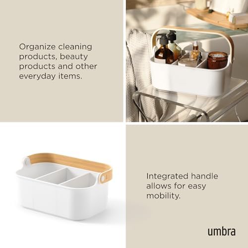 Umbra Bellwood Stackable Bins, Medium, 11x7-Inch, White/Natural