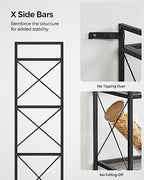 SONGMICS 5-Tier Steel Storage Rack, Shelving Unit with X Side Frames