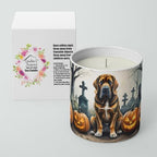 Caroline's Treasures DAC2017CDL Bloodhound Spooky Halloween Decorative Soy Candle Nature Soy Wax Essential Oil Home Decor Ideal for Bedroom Kitchen Bath Office Gift, 10 oz