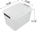 Asking 4-Pack Clear Large 50 L Plastic Storage Boxes, Plastic Storage Bins - Image 2