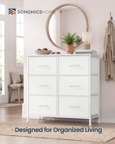 SONGMICS HOME 6 Drawer Dresser for Bedroom, Fabric Chest of Drawers