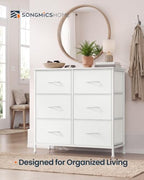 SONGMICS HOME 6 Drawer Dresser for Bedroom, Fabric Chest of Drawers