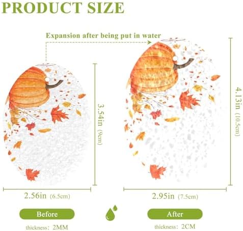 YETTASBIN Thanksgiving Pumpkin 3PCS Wood Pulp Scrub Sponges, Reusable Absorbent Household Cleaning Sponge Non-Scratch Kitchen Dish Sponges, Multi-Surface Safe Scrubber for Nonstick Pans, Pots - Image 2