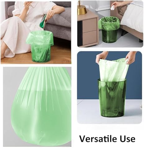 8 Gallon Trash Bags Colored - Extra Thick Medium Garbage Bags 1.1 mil Strong, Leakage-Free,Unscented 30 Liter Thick for Bathroom, Office, Kitchen Waste Basket Trash Can (Green, 200 Count)