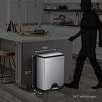 simplehuman Rectangular Dual Compartment Recycling Kitchen Step Trash Can - Image 2