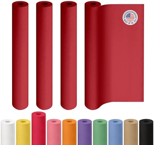 36" x 1200" (100 feet) Red Kraft Paper Rolls, Pack of 4 - USA-Made Quality Craft Paper for Gift Wrapping, Kids Arts & Crafts, School Projects - Natural Material 50lb Thickness by IDL Packaging