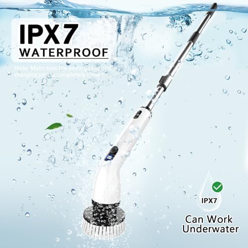 TUYU Electric Spin Scrubber, Cordless Cleaning Brush for Bathroom,Home