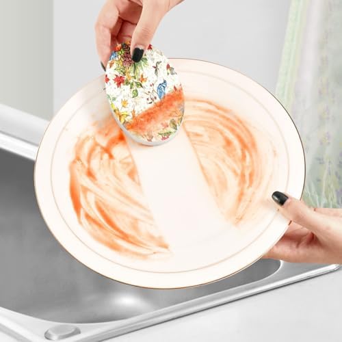 CEBUGI Non-Scratch Scrub Sponges 3 Pack Kitchen Sponges for Washing Dishes,Cleaning Supplies for Kitchen Bathroom Household(Thanksgiving Pattern) - Image 5