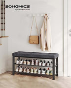 SONGMICS Shoe Bench, Storage Bench, Entryway Bench with Cushion