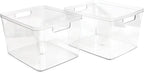Isaac Jacobs 2-Pack Extra-Large Clear Storage Bins w/Cutout Handles, Plastic - Image 2