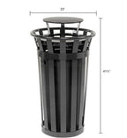 Global Industrial 24 Gallon Heavy-Duty Outdoor Metal Slatted Round Trash - Image 8