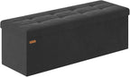 Folding Storage Ottoman, Velvet Storage Bench, Removable Divider, by Liveinacomfortablehome