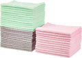 Amazon Basics Microfiber Cleaning Cloths, Ultra Absorbent, Scratch Free, Non-Abrasive, Reusable and Washable, All-Purpose, Car Detailing, 16" x 12", Green/Gray/Pink (Pack of 288)