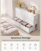 SONGMICS HOME 7 Drawer Dresser for Bedroom, Fabric Chest of Drawers