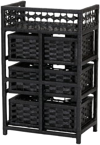 Household Essentials Woven 3 Drawer Chest with Cutout Handles
