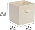 Amazon Basics Collapsible Fabric Storage Cube Bins Organizer with Handles for Organization and Organizing Solution, 13"x13"x13", Beige, 6-Pack