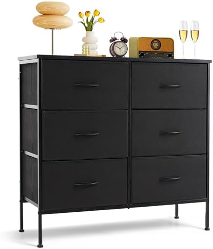 6-Drawer Dresser for Bedroom, Anti-Tip Wide Storage Organizer