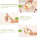 3PCS Scrub Sponges Thanksgiving Pumpkins Orange Pop-up Dish Sponge for Cleaning Kitchen Bathroom Household Non-Scratch Scrubber - Image 4