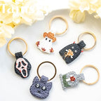 Tainsky Halloween Shapes Keychain Polymer Clay Cutter, 10 Shapes Fall Polymer Clay Keychain Cutters (B)