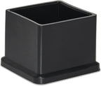 Flyshop 1-3/16" x 1-3/16", 30 mm x 30 mm Flexible PVC Chair Leg Caps Black - Image 2