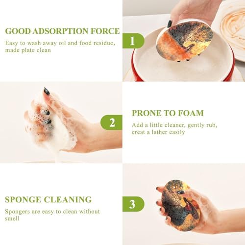 3PCS Scrub Sponges Thanksgiving Turkey in Hat Pop-up Dish Sponge for Cleaning Kitchen Bathroom Household Non-Scratch Scrubber - Image 4