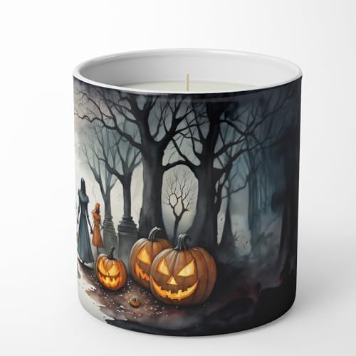 Caroline's Treasures DAC2243CDL Vampires Spooky Halloween Decorative Soy Candle Nature Soy Wax Essential Oil Home Decor Ideal for Bedroom Kitchen Bath Office Gift, 10 oz