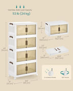 SONGMICS 48QT stackable storage bins with 1 Lid, 4-Tier Foldable Bins