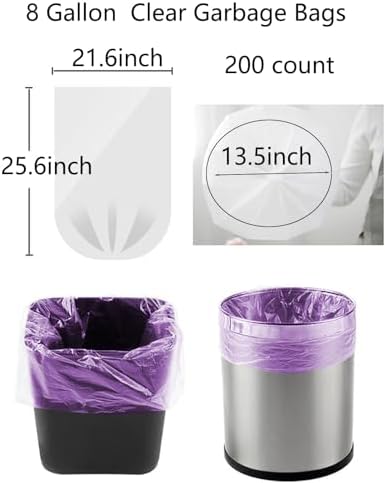 8 Gallon Trash Bags Colored - Extra Thick Medium Garbage Bags 1.1 mil Strong, Leakage-Free,Unscented 30 Liter Thick for Bathroom, Office, Kitchen Waste Basket Trash Can (Green, 200 Count)
