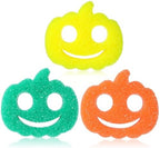 FillTouch Halloween Pumpkin 3 Pcs Scrub Sponge, Orange, Yellow, Green by FillTouch