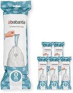 Brabantia PerfectFit Trash Bags (Size O/8 Gal) Thick Plastic Trash Can Liners with Drawstring Handles (120 Bags)