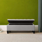 Storage Ottoman 50.2 Inches Upholstered Fabric Bench，Button Tufted - Image 5