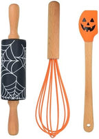 R&M Spooky Halloween 3 Piece Mini Bake Set – Spatula, Whisk & Rolling Pin –Halloween Baking Gift for Kids and Home Bakers