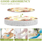 Happy Thanksgiving Turkey Leaves Pattern Dish Scrub Sponges Kitchen Non Scratch Reusable Compressed Cellulose Sponge Hanging for Household Cleaning Washing Dishes Pots and Pans 3 Pack - Image 3