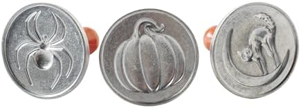 Nordic Ware 1260 Spooky Cast Cookie Stamps, 3-inch rounds, Silver