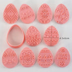 8 Pcs Happy Birthday Cookie Molds New Year Spring Festival 3D Biscuit Mould Baking Tool Easter Cartoon Stamps for Biscuits (Easter G) - Image 2