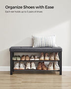 SONGMICS Shoe Bench, Storage Bench, Entryway Bench with Cushion